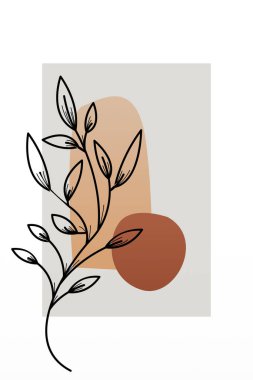 Soyut botanik duvar dekorasyonu. Boho çiçek duvarı dekoru basılabilir poster. Çiçek duvarı ev dekorasyonu posteri