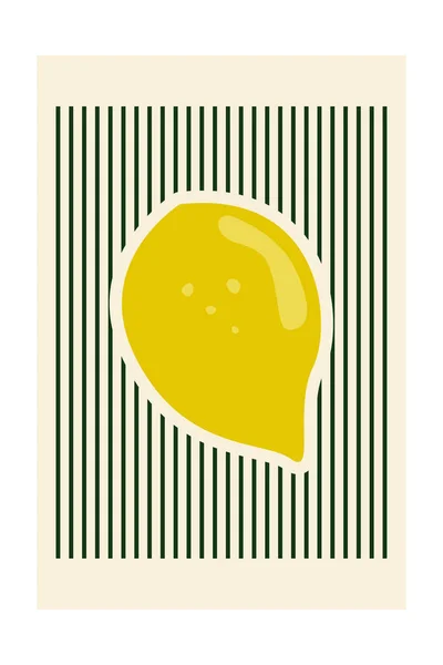 Decoración Escandinava Pared Fruta Del Limón Decoración Pared Limón Imprimible — Foto de Stock