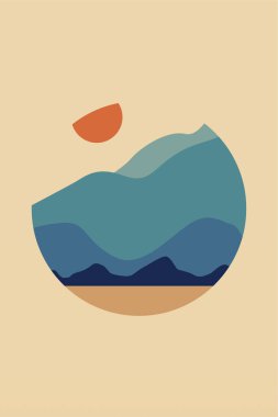 Doğa Çizimi Posteri. Minimalist Boho Duvar Dekoru. Yazdırılabilir Ufuk Çizimi Duvar Sanatı Posteri.