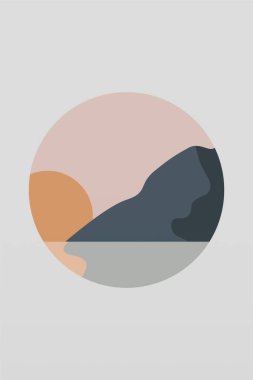 Doğa Çizimi Posteri. Minimalist Boho Duvar Dekoru. Yazdırılabilir Ufuk Çizimi Duvar Sanatı Posteri.