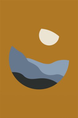Doğa Çizimi Posteri. Minimalist Boho Duvar Dekoru. Yazdırılabilir Ufuk Çizimi Duvar Sanatı Posteri.