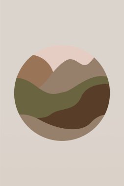 Doğa Çizimi Posteri. Minimalist Boho Duvar Dekoru. Yazdırılabilir Ufuk Çizimi Duvar Sanatı Posteri.