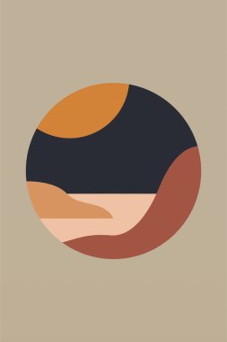 Doğa Çizimi Posteri. Minimalist Boho Duvar Dekoru. Yazdırılabilir Ufuk Çizimi Duvar Sanatı Posteri.