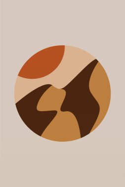 Doğa Çizimi Posteri. Minimalist Boho Duvar Dekoru. Yazdırılabilir Ufuk Çizimi Duvar Sanatı Posteri.