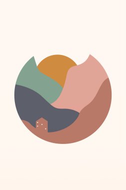 Doğa Çizimi Posteri. Minimalist Boho Duvar Dekoru. Yazdırılabilir Ufuk Çizimi Duvar Sanatı Posteri.