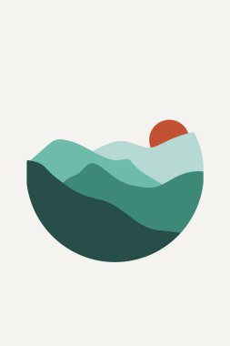 Doğa Çizimi Posteri. Minimalist Boho Duvar Dekoru. Yazdırılabilir Ufuk Çizimi Duvar Sanatı Posteri.