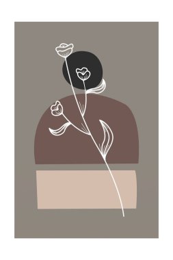 Basılabilir duvar dekoru, yaprak boho poster sanatı. Yaprak boho orta yüzyıl duvar sanat dekorasyonu