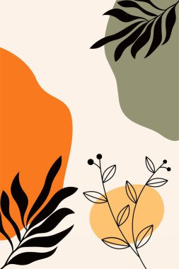 Boho Botanik Yaprakları Duvar Sanatı. Botanik Boho Shapes Duvar Dekoru. Yazdırılabilir Boho Ev Dekoru