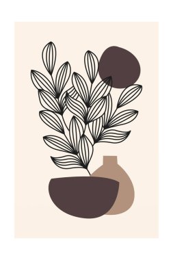 Boho Botanik Yaprakları Duvar Sanatı. Botanik Boho Shapes Duvar Dekoru. Yazdırılabilir Boho Ev Dekoru