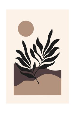 Boho Botanik Yaprakları Duvar Sanatı. Botanik Boho Shapes Duvar Dekoru. Yazdırılabilir Boho Ev Dekoru