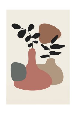 Soyut İskandinav Kavanozu Stili Duvar Sanatı Arkaplanı