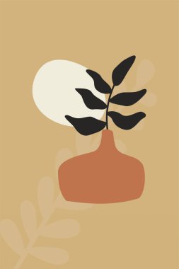 Soyut İskandinav Kavanozu Stili Duvar Sanatı Arkaplanı