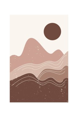 Soyut Minimalist Boho Dağı Sanat Yazıcı Posteri. Soyut Manzara Yazdırılabilir PosteriName