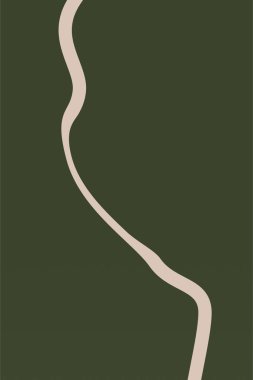 Soyut çizgili duvar dekorasyonu posteri. Bohem duvar dekoru posterinin ortası. Yazdırılabilir duvar sanat dekorasyonu