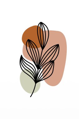 Boho Botanik Yaprakları Duvar Sanatı. Botanik Boho Shapes Duvar Dekoru. Yazdırılabilir Boho Ev Dekoru