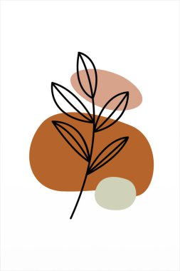 Boho Botanik Yaprakları Duvar Sanatı. Botanik Boho Shapes Duvar Dekoru. Yazdırılabilir Boho Ev Dekoru