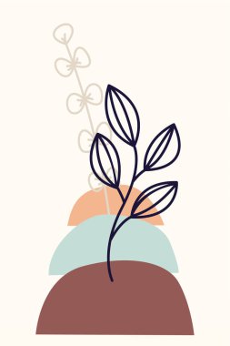 Boho Botanik Yaprakları Duvar Sanatı. Botanik Boho Shapes Duvar Dekoru. Yazdırılabilir Boho Ev Dekoru