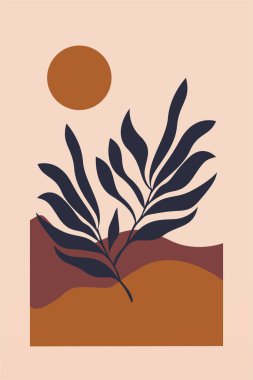 Boho Botanik Yaprakları Duvar Sanatı. Botanik Boho Shapes Duvar Dekoru. Yazdırılabilir Boho Ev Dekoru