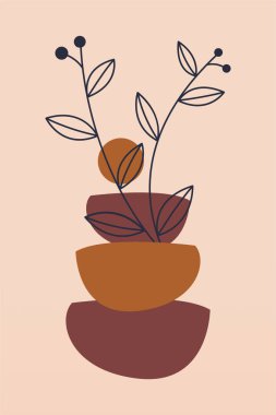 Boho Botanik Yaprakları Duvar Sanatı. Botanik Boho Shapes Duvar Dekoru. Yazdırılabilir Boho Ev Dekoru