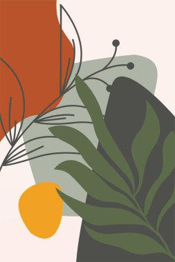 Boho Botanik Yaprakları Duvar Sanatı. Botanik Boho Shapes Duvar Dekoru. Yazdırılabilir Boho Ev Dekoru