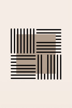 Soyut Japon Duvar Sanatı Dekorasyonu. Dijital Boho Yazdırılabilir Duvar Sanatı. Minimalist Geometrik Duvar Dekorasyonu