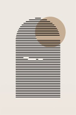 Soyut Japon Duvar Sanatı Dekorasyonu. Dijital Boho Yazdırılabilir Duvar Sanatı. Minimalist Geometrik Duvar Dekorasyonu