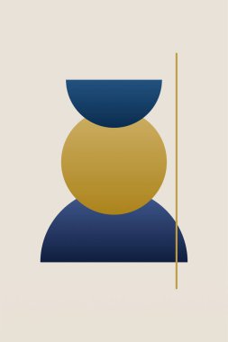 Geometrik Bauhaus duvar süsleme posteri. Soyut geometrik duvar dekoru basılabilir. Sanat baskısı duvar dekoru posteri