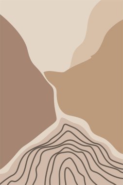 Soyut manzara İskandinav duvar dekoru. Yazdırılabilir manzara duvar resimleri posteri. Boho duvar resmi baskısı