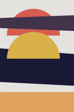 Soyut minimalist duvar dekorasyonu posteri. Orta çağ modern duvar sanatı. Minimalist orta çağ modern baskısı