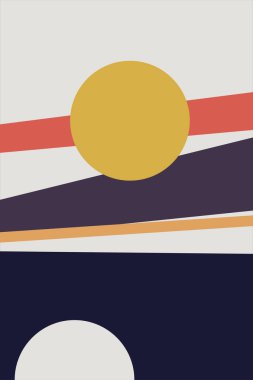 Soyut minimalist duvar dekorasyonu posteri. Orta çağ modern duvar sanatı. Minimalist orta çağ modern baskısı