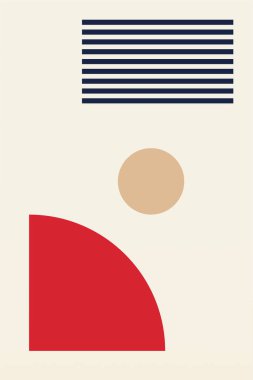 Orta Çağ Modern Duvar Sanatı. Geometrik Şekiller Duvar Dekorasyonu. Yazdırılabilir Dijital Sanat