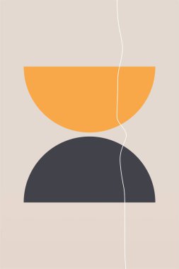 Orta Çağ Modern Duvar Sanatı. Geometrik Şekiller Duvar Dekorasyonu. Yazdırılabilir Dijital Sanat