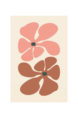 Renkli soyut botanik duvar dekorasyonu. Soyut botanik duvar dekoru