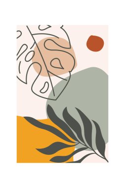 Boho Botanik Yaprakları Duvar Sanatı. Botanik Boho Shapes Duvar Dekoru. Yazdırılabilir Boho Ev Dekoru