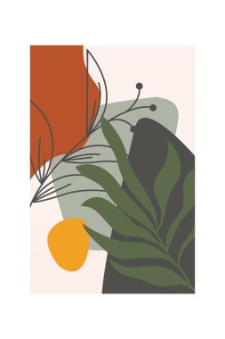 Boho Botanik Yaprakları Duvar Sanatı. Botanik Boho Shapes Duvar Dekoru. Yazdırılabilir Boho Ev Dekoru