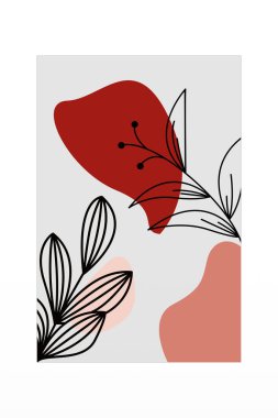 Boho Botanik Yaprakları Duvar Sanatı. Botanik Boho Shapes Duvar Dekoru. Yazdırılabilir Boho Ev Dekoru