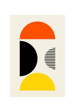Geometrik Bauhaus duvar süsleme posteri. Soyut geometrik duvar dekoru basılabilir. Sanat baskısı duvar dekoru posteri