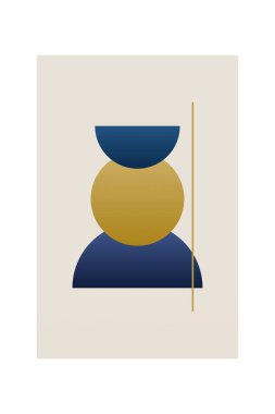 Geometrik Bauhaus duvar süsleme posteri. Soyut geometrik duvar dekoru basılabilir. Sanat baskısı duvar dekoru posteri