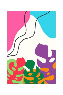 Yazın basılabilir duvar süsleme posteri. Duvar dekorasyonu için renkli yaz plajı poster arka planı