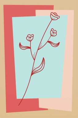 Basılabilir duvar dekoru, yaprak boho poster sanatı. Yaprak boho orta yüzyıl duvar sanat dekorasyonu