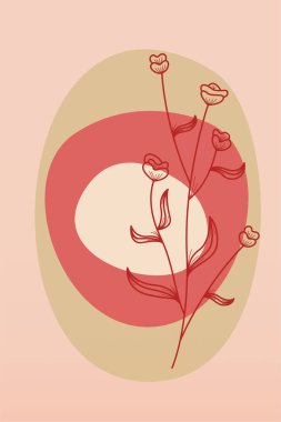 Basılabilir duvar dekoru, yaprak boho poster sanatı. Yaprak boho orta yüzyıl duvar sanat dekorasyonu