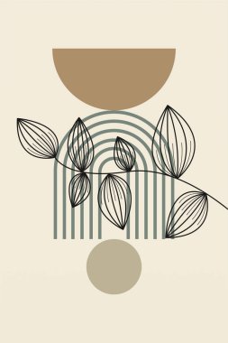 Yazdırılabilir Modern Sanat Posteri. Botanik duvar dekorasyonu basılabilir poster