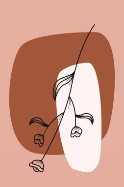 Basılabilir duvar dekoru, yaprak boho poster sanatı. Yaprak boho orta yüzyıl duvar sanat dekorasyonu