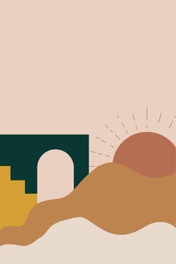 Bohem duvar dekoru. Orta Doğu duvar dekorasyonu arka planı. Yazdırılabilir çöl duvarı sanat dekorasyonu