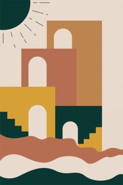 Bohem duvar dekoru. Orta Doğu duvar dekorasyonu arka planı. Yazdırılabilir çöl duvarı sanat dekorasyonu