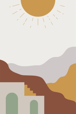 Bohem duvar dekoru. Orta Doğu duvar dekorasyonu arka planı. Yazdırılabilir çöl duvarı sanat dekorasyonu