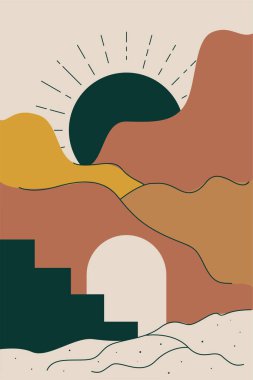 Bohem duvar dekoru. Orta Doğu duvar dekorasyonu arka planı. Yazdırılabilir çöl duvarı sanat dekorasyonu