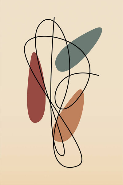 Стены украшения кривых линий и абстрактных форм. Нить линии стены художественное оформление. Абстрактная форма плаката