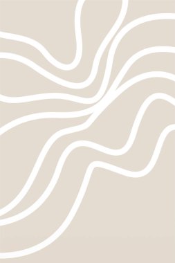 Orta Çağ Modern, Bej Siyah Duvar Sanatı, Minimalist Çizgiler Sanatı, Orta Yüzyıl Posteri