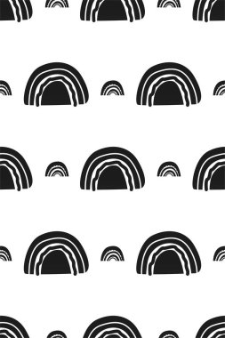 İskandinav gökkuşağı desensiz arka plan. Çocuk odası gökkuşağı arkaplanı